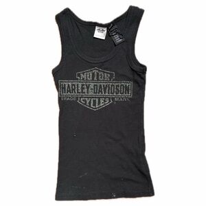 Harley-Davidson Tank Top Women Sleeveless Black Scoop Neck
Logo